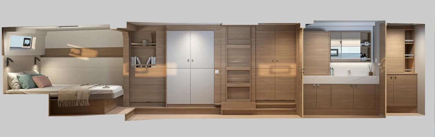 Lagoon 43 — Owner’s suite — elevation