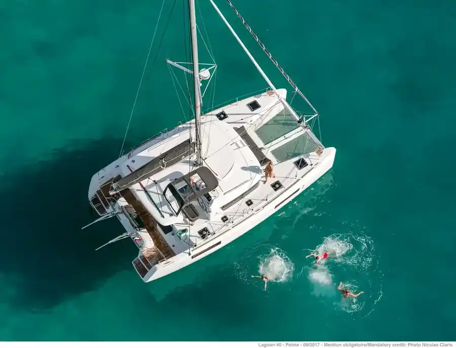 Swimming from a Lagoon at anchor