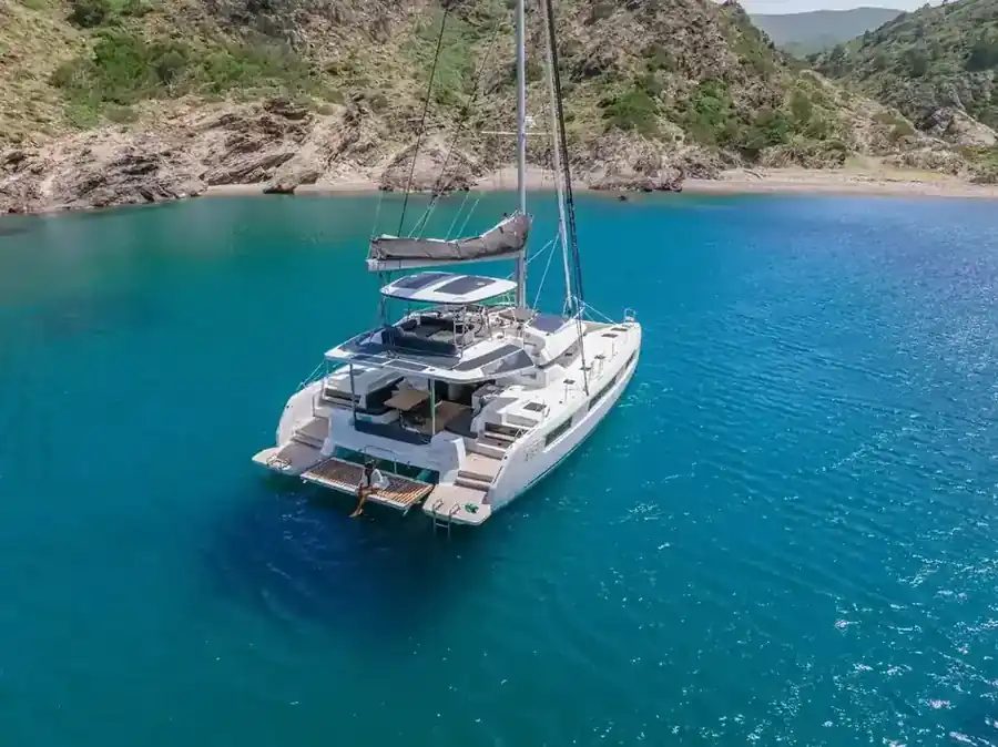 A Lagoon 51 Iconic at anchor